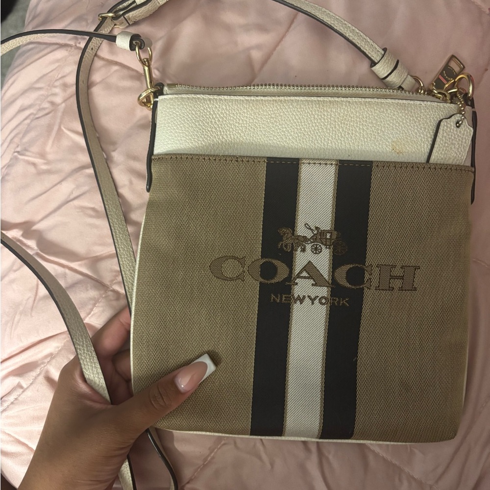 Coach Beige and Cream Crossbody Bag